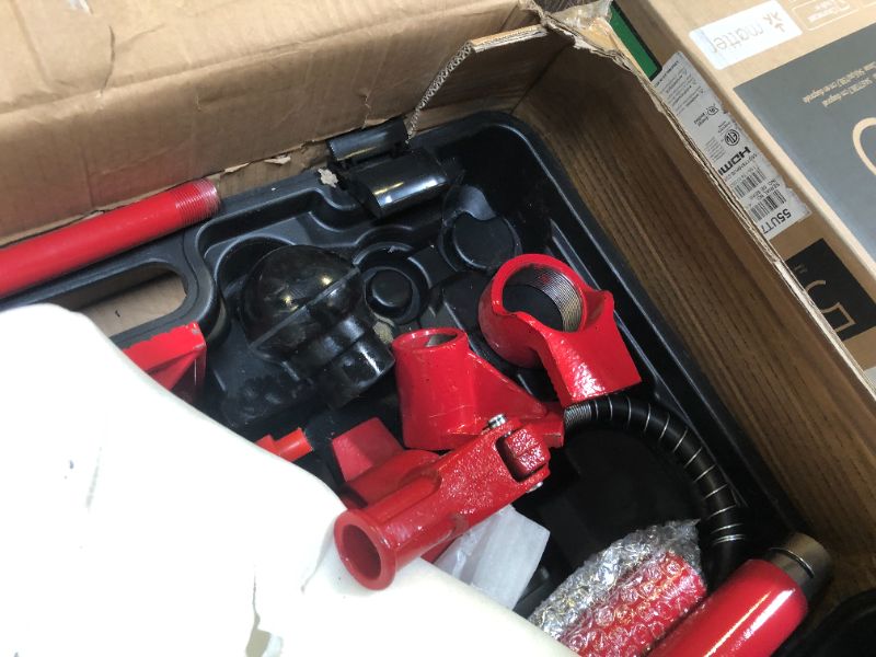 Photo 1 of -LEAKING HYDRAULIC FLUID-12 Ton Porta Power Hydraulic Jack Kit, Hydraulic Multifunctional Jack with 4.6 ft/1.4 m Oil Hose, Auto Body Frame Repair Kit, Storage Case, 26455 Lbs Capacity, for Car Repair, Truck, Garage
