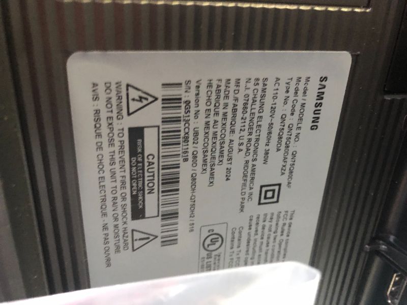 Photo 1 of Samsung 75" Class QLED 4K Q80D
