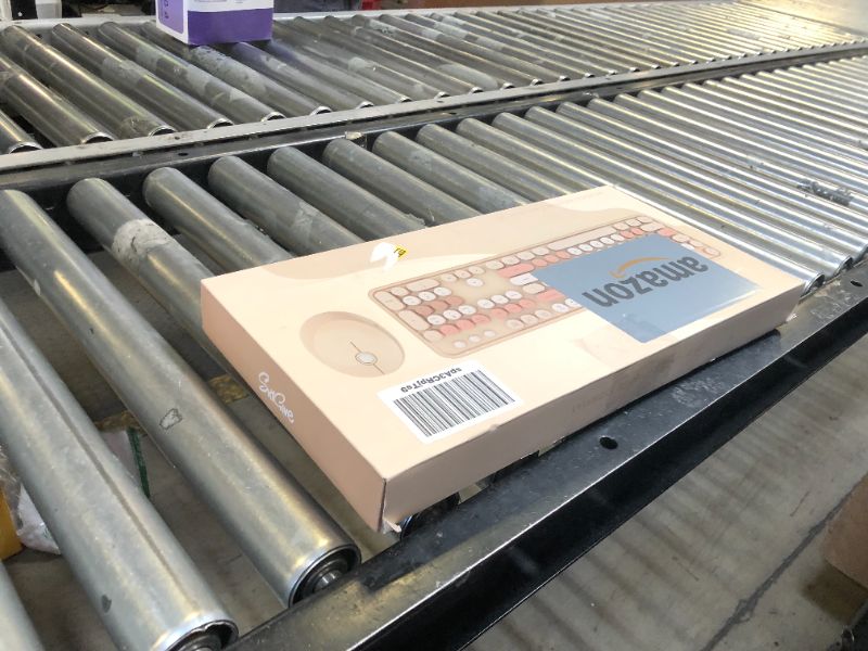 Photo 1 of Wireless Keyboard and Mouse, Full-Size Typewriter Keyboard with Retro Round Keycaps, Ergonomic Design, Compatible with Windows PCs, Ideal for Home and Office. (Milk Tea)