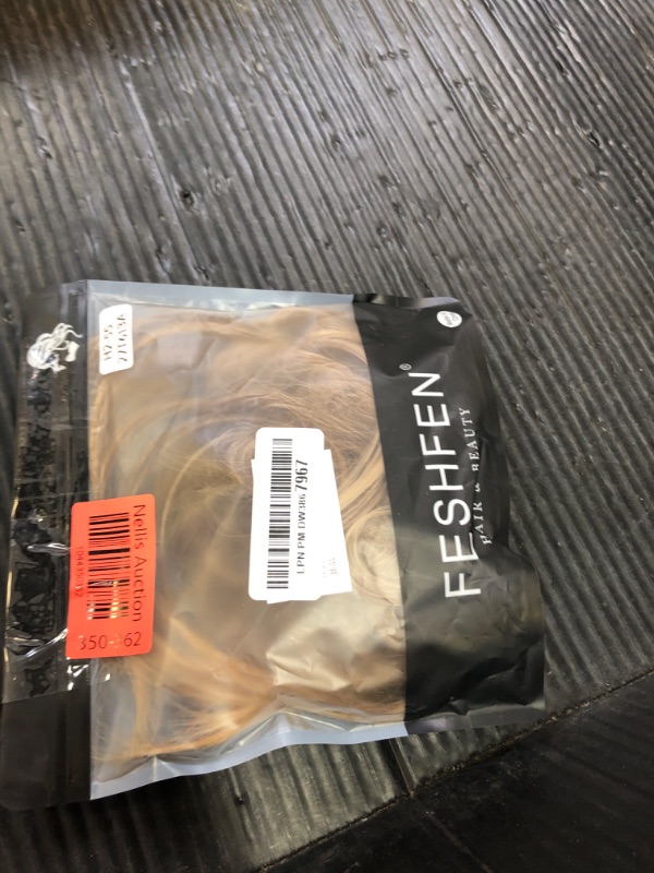 Photo 1 of FESHFEN Messy Bun Hair Piece - Large Wavy Curly Elastic Hair Bun Scrunchies Ponytail Extensions Synthetic Chignon Hairpieces for Women, Mixed Blonde and Ash Blonde Tips 1.94oz