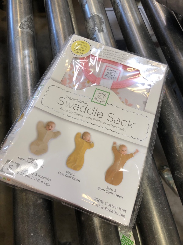 Photo 1 of SwaddleDesigns Transitional Swaddle Sack, Arms Up Half-Length Sleeves & Mitten Cuffs, Swaddle for Newborn Transition to Baby Sleep Sack Wearable Blanket, 0-3 month, 6-14 lb, Heavenly Floral Pink