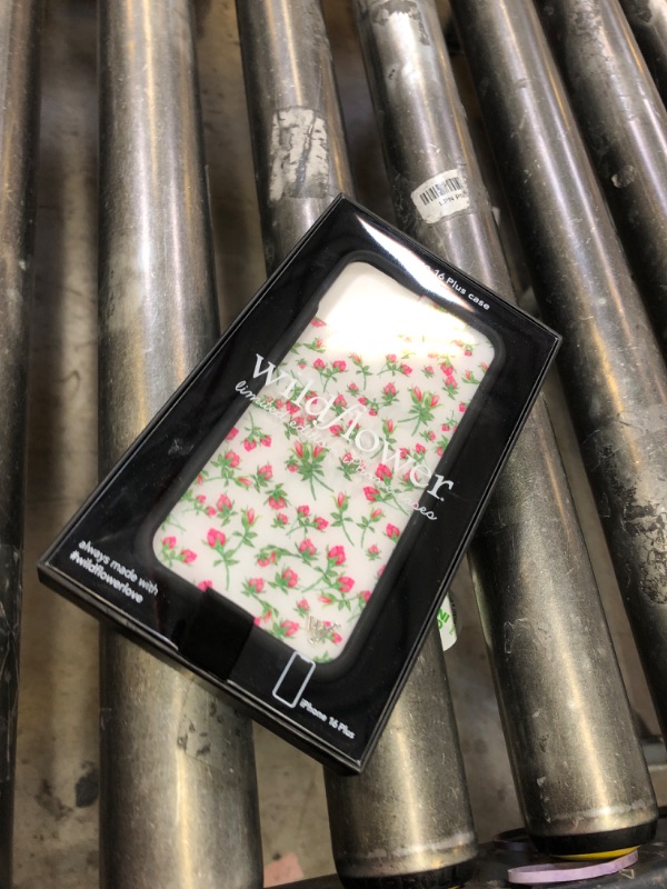 Photo 1 of Wildflower Cases - Pink Posie Rosie, Compatible with Apple iPhone 16 Plus | Floral White Popular Aesthetic Cute Trendy - Protective Black Bumper, 4ft Drop Test Certified, Women Owned Small Business