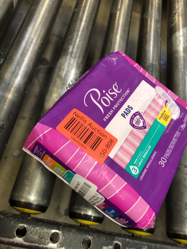 Photo 1 of Poise Incontinence Pads & Postpartum Incontinence Pads, 3 Drop Light Absorbency, Regular Length, 120 Count (4 Packs of 30), Packaging May Vary
