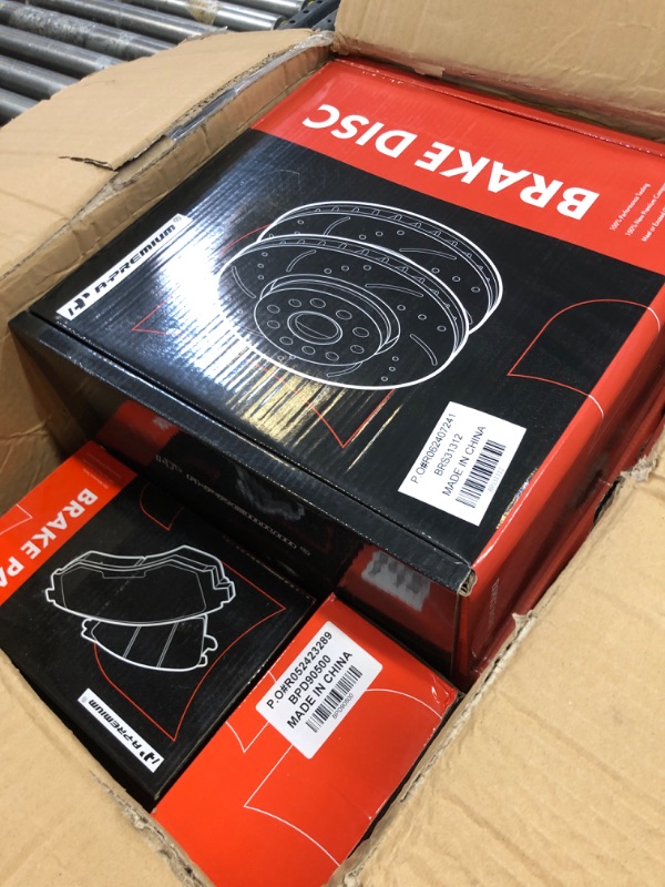 Photo 1 of A-Premium Front & Rear Drilled and Slotted Disc Brake Rotors + Ceramic Pads Kit Compatible with Select Nissan Models - Altima 2014 2015 2016 2017 2018 2019, 12-PC Set
