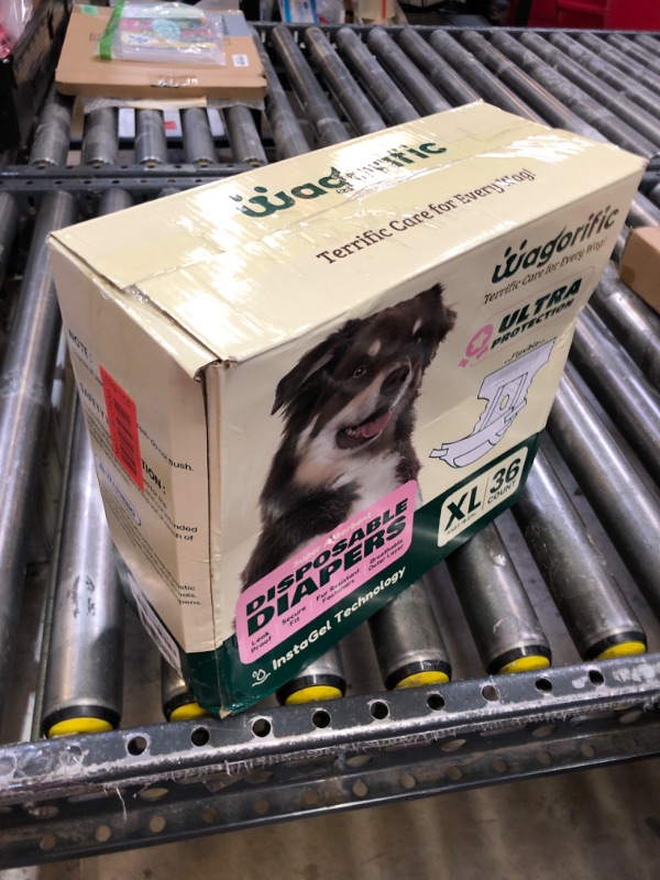 Photo 1 of Dog Diapers for Female Dogs: Leakproof, Adjustable, Soft, and Breathable Disposable Diapers for Female Doggie – Perfect for Incontinence, Training, and Travel – 36 Pack Size XL