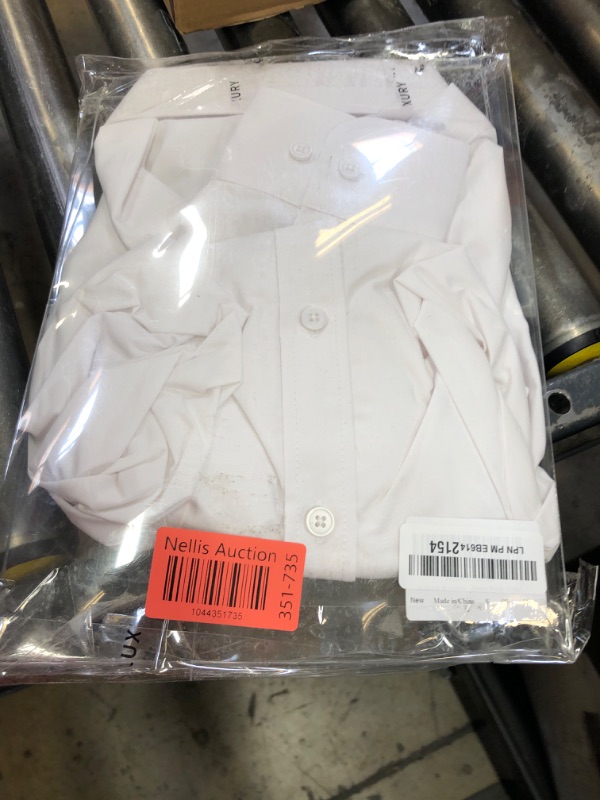 Photo 1 of Alimens & Gentle Men's Dress Shirt Regular Fit Stretch Stain Shield Long Sleeve Solid Business Wedding Button Down Shirts White