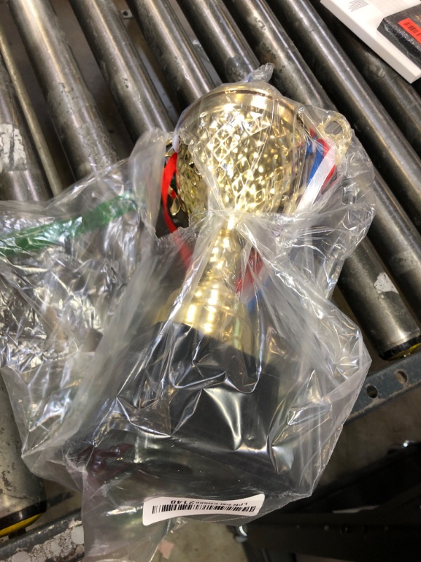 Photo 1 of Juvale Large Gold Trophy Cup for Sports Championships, Tournaments, Award Competitions, Spelling Bee (15.2 x7.5 x 4.75 in)