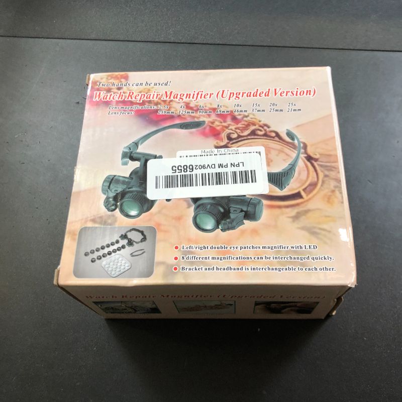 Photo 1 of Magnifying Glasses with LED Light, LXIANGN Jeweler Loupe Watch Repair Magnifier with 8 Interchangeable Lens-2.5X 4X 6X 8X 10x 15x 20x 25x for Close Work