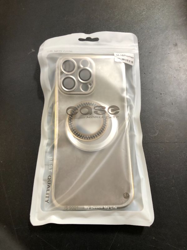 Photo 1 of Misscase for iPhone 16 Pro Max Magnetic Glitter Case Compatible with MagSafe,Full Protection Slim Shockproof Anti-Scratch Case with Camera Lens Protector Logo View Dust-Proof Net for Women Silver