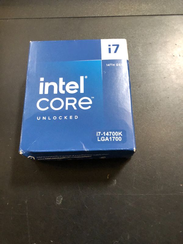 Photo 1 of Intel® Core™ i7-14700K Desktop Processor 20 cores (8 P-cores + 12 E-cores) up to 5.6 GHz