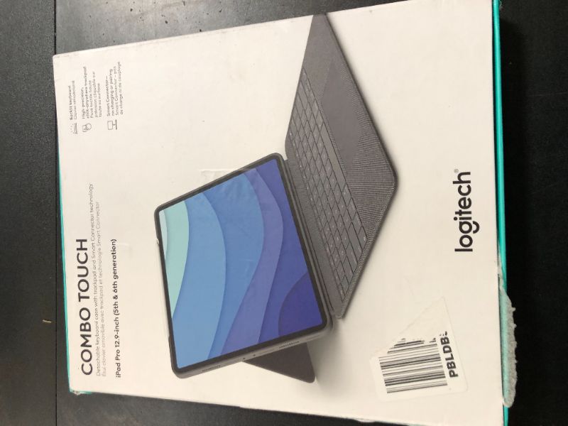 Photo 1 of Logitech Combo Touch iPad Pro 12.9-inch (5th, 6th gen - 2021, 2022) Keyboard Case - Detachable Backlit Keyboard with Kickstand, Click-Anywhere Trackpad, Smart Connector - Oxford Gray; USA Layout
