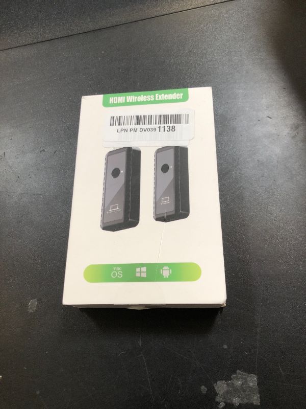 Photo 1 of Wireless HDMI Transmitter and Receiver, Plug & Play Portable Wireless HDMI Extender Kit 4K Support 2.4/5.8Ghz 100Ft, for Screen Display Laptop/Pc/Tv Box/Camera/Projector (Black)