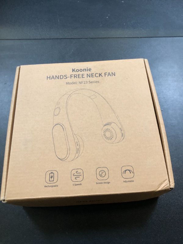 Photo 1 of SLENPET Neck Fan, Rechargeable Personal Portable, Hands Free wearable Battery Operated 5 Speeds, USB Neck Cooling for Indoor Outdoor, Adjustable Width Fit, Digital Display, 4-12 Hours