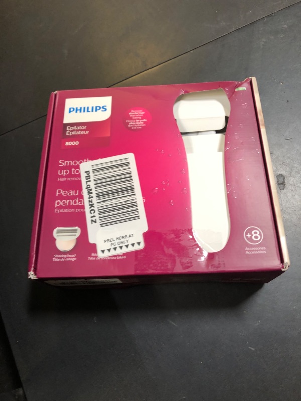 Photo 1 of Philips Epilator Series 8000, Wet & Dry, 3-in-1 with Shaver & Trimmer Attachments for Women, 8 Accessories Included, BRE720/14