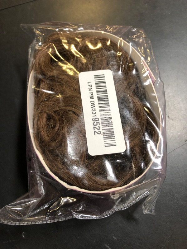Photo 1 of RUWISS Large Messy Bun Hair Piece with Claw Clip Human Hair Bun Wavy Curly Chignon Hair Bun Extensions Tousled Updo Hair Pieces for Women Claw Clip Ponytail Hair Scrunchies for Women, Medium Brown