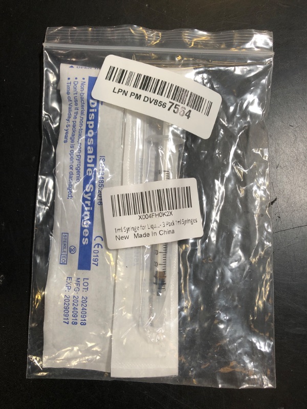Photo 1 of 1ml Syringe for Liquid, Oral, Scientific Labs, Measurement, Dispensing, with Cap- 3 Pack 1ml Syringes