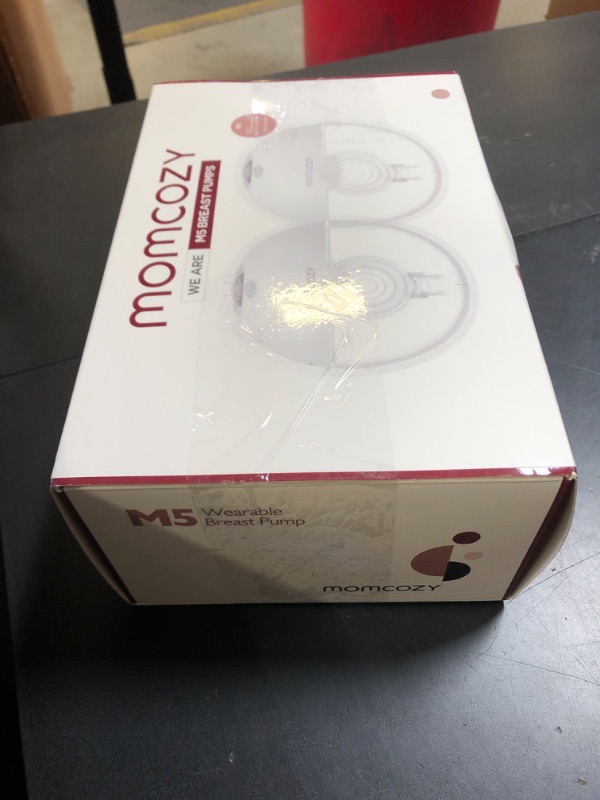 Photo 1 of Momcozy Breast Pump Hands Free M5, Wearable Breast Pump of Baby Mouth Double-Sealed Flange with 3 Modes & 9 Levels, Electric Breast Pump Portable - 24mm, 2 Pack Cozy Red