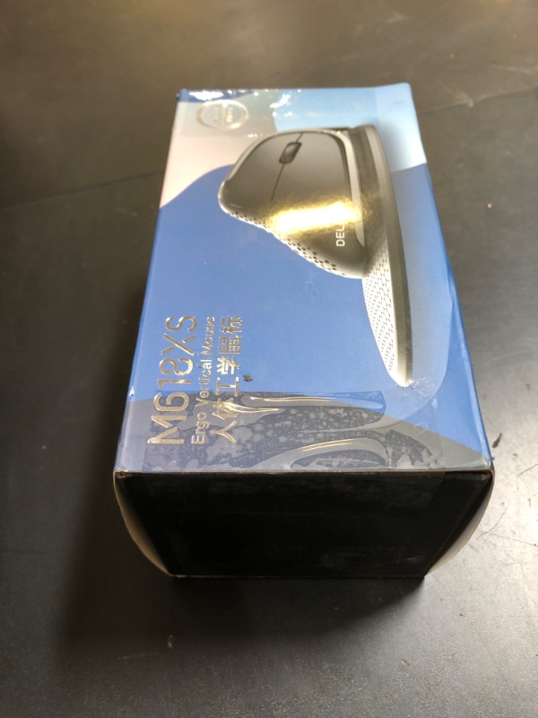Photo 1 of DeLUX Seeker Wireless Ergonomic Vertical Mouse with OLED Screen, BT and USB Receiver, Connect with Up to 4 Devices, Thumb Wheel, 4000DPI, Programmable Rechargeable Silent Mouse(M618XSD-Black)