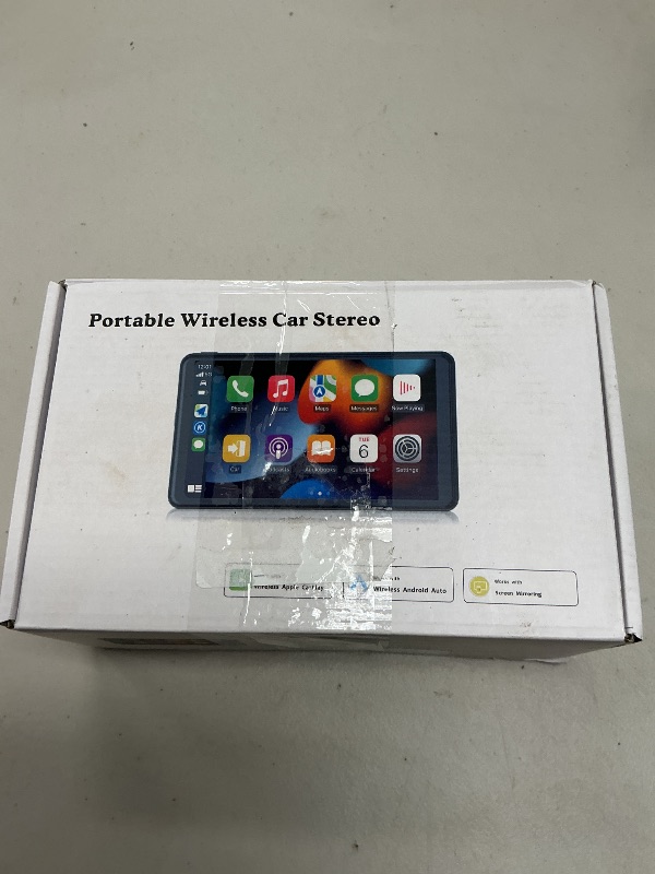 Photo 1 of Apple Carplay Screen for Car, 7" HD Portable Car Stereo Touch Screen with Wireless Android Auto, Backup Camera, Car Audio Receivers with Voice Control, Mirror Link, Bluetooth, GPS Navigation