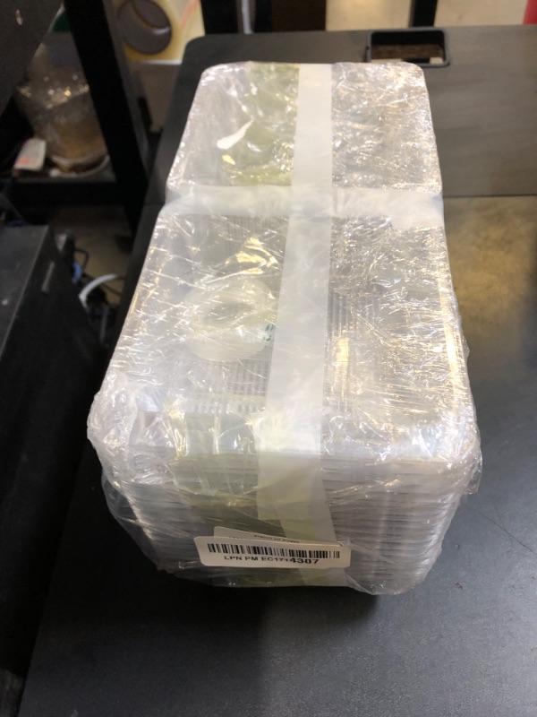 Photo 1 of 100 Pcs Clear Plastic Square Hinged Food Clamshell Container,Disposable To Go Containers with Clear Lids,Cake Slice Takeout Tray for Pastry,Salad,Dessert,Sandwiches