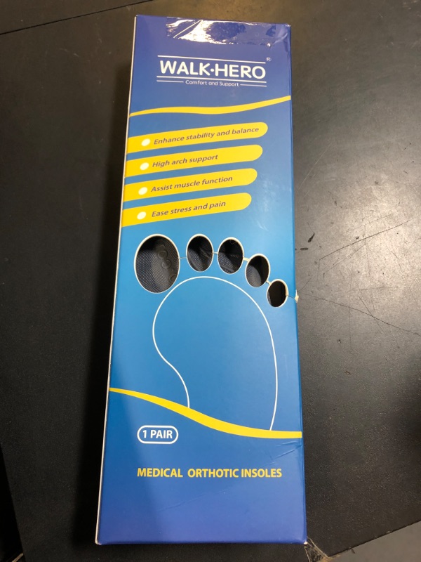 Photo 1 of Walkhero Orthotic Inserts for Plantar Fasciitis, Arch Support Insoles for Everyday Comfort and Support, Relieve Foot Pain and Flat Foot (Mens 9-9 1/2 | Womens 11-11 1/2 Gray)