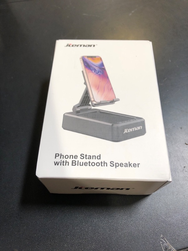Photo 1 of Cell Phone Stand with Wireless Bluetooth Speaker and Anti-Slip Base HD Surround Sound Perfect for Home and Outdoors with Bluetooth Speaker for Desk Compatible with iPhone/ipad/Samsung Galaxy
