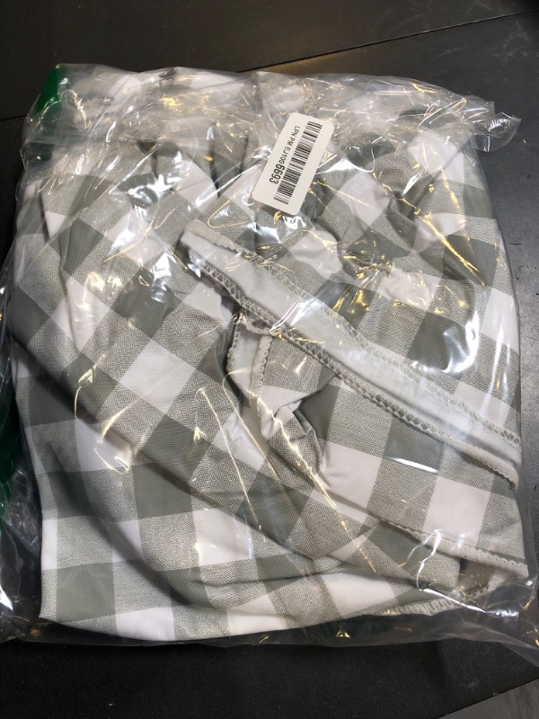 Photo 1 of Heavy Duty Vinyl Tablecloth with Flannel Backing Waterproof Oil-Proof Plastic Table Cloth Stain-Resistant Wipeable Rectangle or Square Table Cover for Indoor and Outdoor (Grey Checkered, 52x70 Inch)