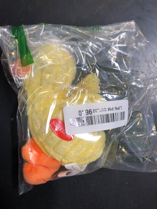 Photo 1 of Grriggles Quackling Plush Dog Toy with Soundchip, Yellow, 5"