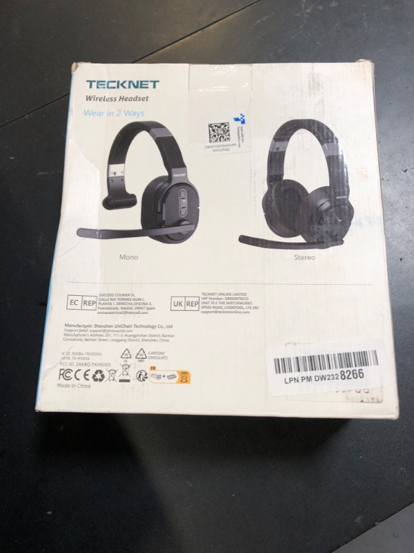 Photo 1 of TECKNET Bluetooth Trucker Headset, Single and Dual Ear Wireless Headset with Mic for Work Noise Cancelling, 50Hrs 3 EQ Music Modes Trucker Bluetooth Headphones for PC, Drivers, Office, Call Center
