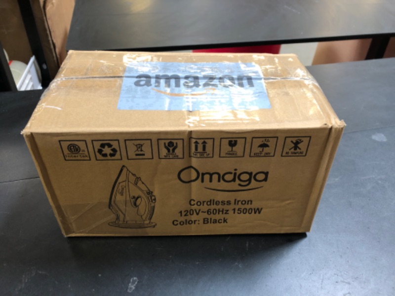 Photo 1 of [2023 UPGRADE] OMAIGA Cordless Iron, 1500W Cordless Iron with Steam for Clothes with 11.84oz Water Tank, Anti Drip Iron Cordless with Ceramic Soleplate, Iron for Clothes with 3 Temperature Settings-BLACK