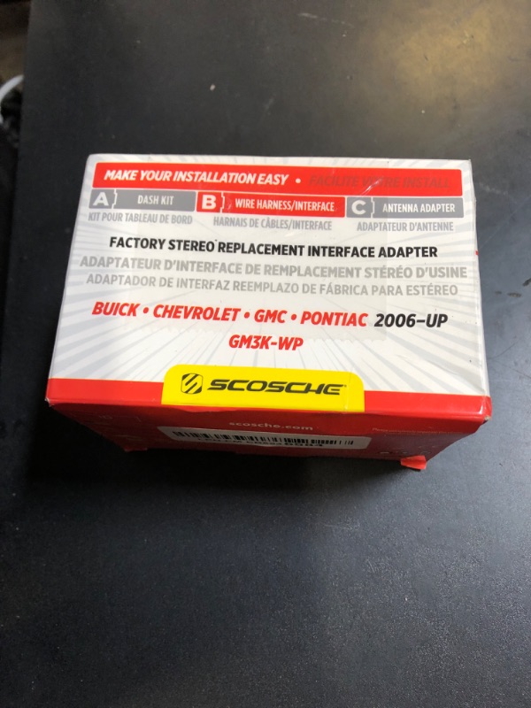 Photo 1 of Scosche GM3000SWF Factory Stereo Replacement Interface Adapter, Compatible with Select 2004-24 GM Vehicles with GM LAN Radio, Car Radio Wiring Harness, Retain Steering Wheel Control & OEM Amplifier