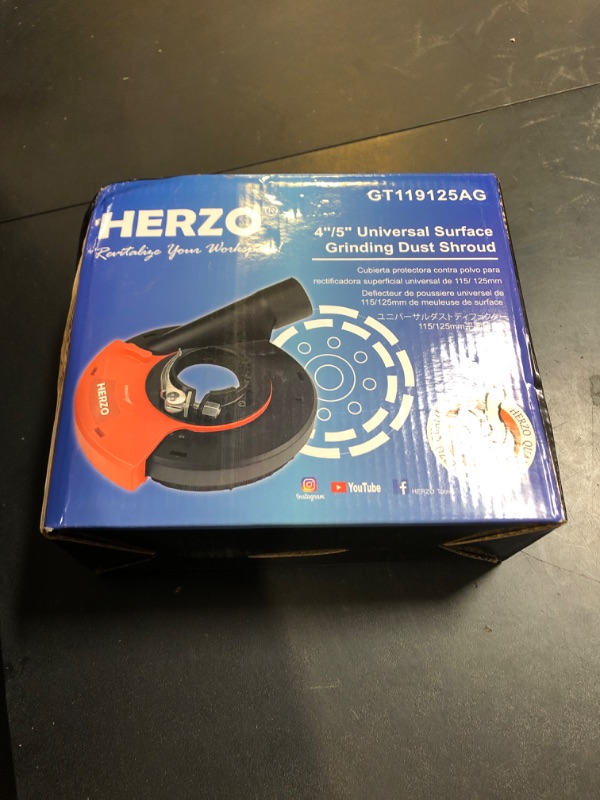 Photo 1 of HERZO Surface Grinding Dust Shroud for Angle Grinder, Universal 4.5"/5" + Diamond grinding cup wheel 5 inch