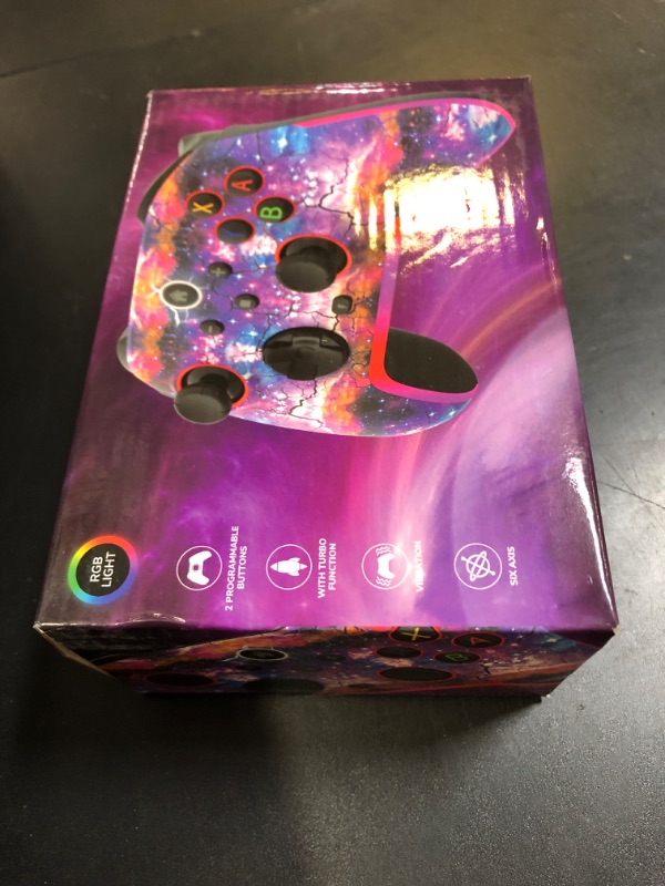Photo 1 of Wireless Switch Pro Controller - Compatible with Nitendo Switch/OLED/Lite, 1200mAh Rechargeable Switch Controllers with 8 Colors LED & Cool Nebula Design, Wake Up, Turbo, Vibration, Motion Control