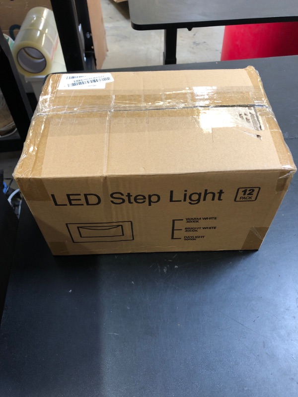 Photo 1 of kadision 120V Dimmable LED Step Lights, 3000K/4000K/5000K Selectable, 3.5W 175lm Indoor Outdoor Stair Lights, Aluminum ORB Finish, 12 Pack