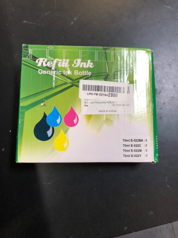Photo 1 of SHUOLEI 522 Ink Refill Bottles ET-2800 ET-4800 ET-2400 ET-2803 ET-2840 ET-2720 ET-4810 522 Ink Compatible ET-2800 ET-4800 ET-2400 ET-2803 ET-2840 ET-2720 ET-4810 ET-4700 Printer 4 Pack BK/C/M/Y