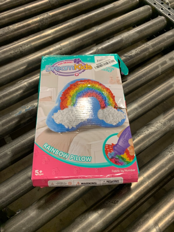 Photo 1 of DBlosp Plush Craft Rainbow Pillow, Fabric by Number Art & Crafts, No Sewing, Making Your Own DIY Rainbow Pillow, Kids Project, Learning Fun, Ages 5+