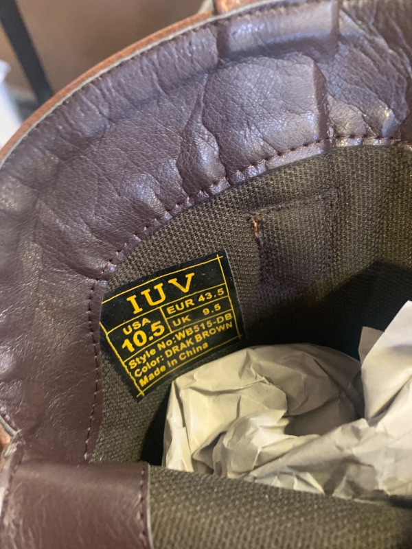 Photo 1 of IUV Cowboy Boots For Men with Wide Square Toe Western Retro Boot Durable Classic Fashionable Embroidered Pull On Slip Resistant Boots