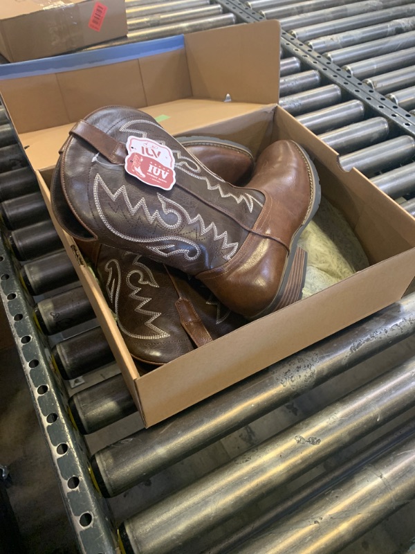 Photo 1 of IUV Cowboy Boots For Men with Wide Square Toe Western Retro Boot Durable Classic Fashionable Embroidered Pull On Slip Resistant Boots