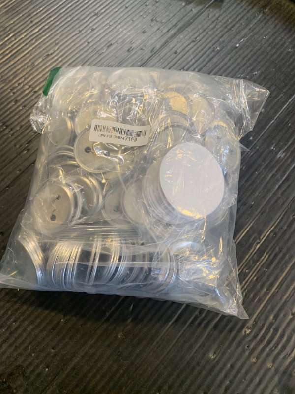 Photo 1 of 200 Sets Button Supplies, 58mm / 2.28 inch - Metal Blank Button Parts with Blank Paper for Pin Badge Maker Machine