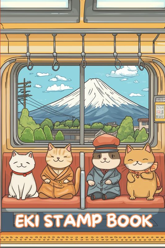Photo 1 of Eki Stamp Book: for collecting Japan Rail Train Station Stamps | Passport-Sized | for Kids (Japanese Travel Stamps)