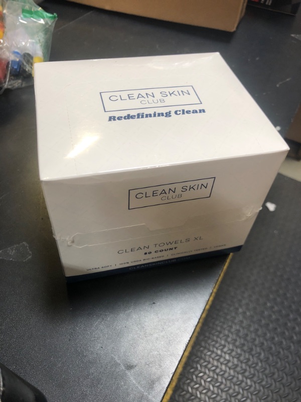 Photo 1 of Clean Skin Club Clean Towels XL™, 100% USDA Biobased Face Towel, Disposable Face Towelette, Eczema Association Accepted, Makeup Remover Dry Wipes, Ultra Soft, 50 Ct, 1 Pack
