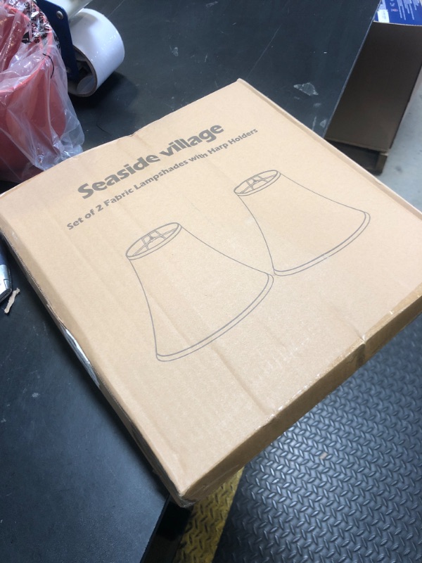 Photo 1 of Lamp Shades Set of 2, Champagne Beige Bell Lamp Shades 6" x 13" x 10"High, Medium Shade Replacement Fabric Natural Linen Hand Crafted(Spider Fitter), Harp Holders Included, Easy Assembly Required