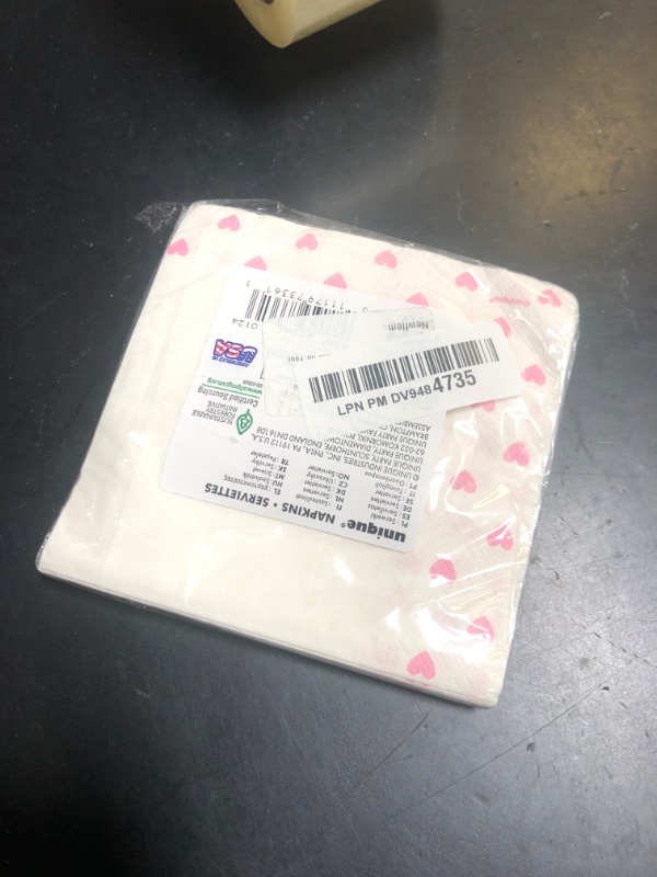 Photo 1 of Unique Pink Hearts Baby Shower Beverage Napkins (Pack of 16) - Charming & Elegant Party Decor for Your Celebration