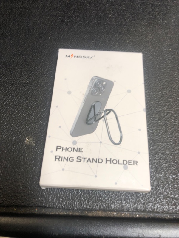 Photo 1 of Phone Ring Holder Finger Kickstand 360°Rotation Cellphone Back Grip Foldable Cell Phone Stand for Desk Compatible with iPhone iPad Smartphones Tablets (with Universal Magnetic Car Mount)