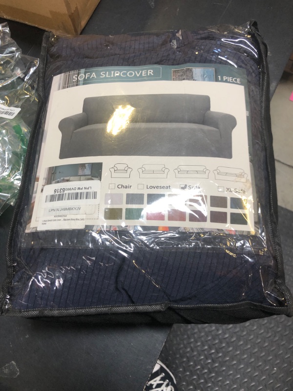 Photo 1 of ZNSAYOTX Super Stretch Couch Cover (72"-92") Universal Sofa Covers with Elastic Bottom, Dog Cat Pets Friendly Washable Furniture Protector Fitted Sofa Slipcovers Stay in Place (Navy Blue, Sofa)
