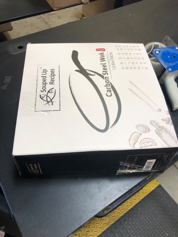 Photo 1 of Souped Up Recipes 13.4 Inch Carbon Steel Wok For Electric, Induction and Gas Stoves (Lid, Spatula and User Guide Video Included)