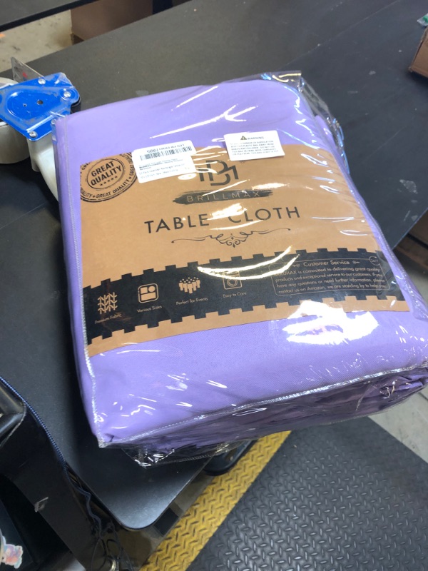 Photo 1 of BRILLMAX 10 Pack Lavender Tablecloths 70 x 120 Inch for 6ft or 8ft Rectangle Tables - Rectangular Bulk Linen Polyester Fabric Washable Cloth Cover for Wedding Reception Banquet Birthday Party