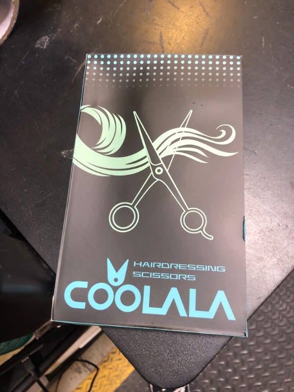 Photo 1 of COOLALA Stainless Steel Hair Cutting Scissors Thinning Shears 6.5 Inch Professional Salon Barber Haircut Scissors Family Use for Man Woman Adults Kids