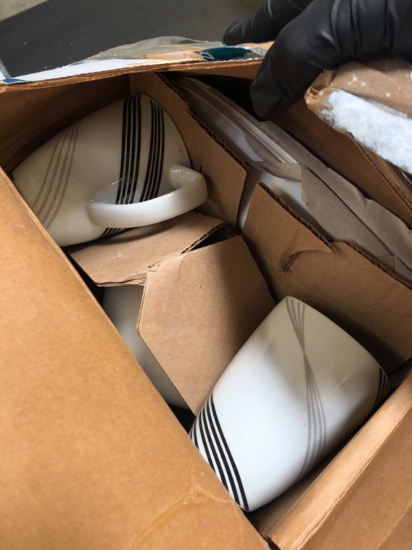 Photo 1 of Corelle 16-Piece Vitrelle Glass Cherish Chip and Break Resistant Embossed Dinner Set, Service for 4,