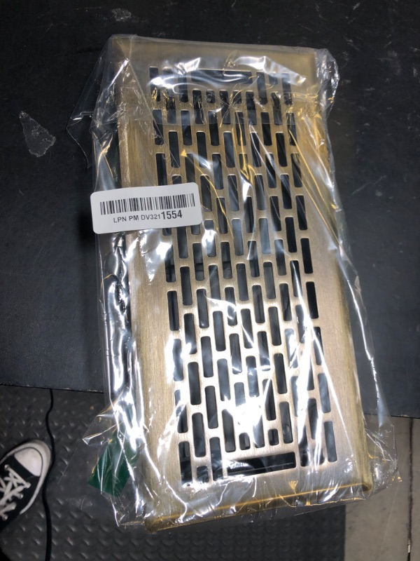 Photo 1 of SANYCASA Floor Register 4x10 Inches Heavy Duty Walkable Steel Floor Vents Ease Adjust Air Flow Direction Floor Registers - Boston Design - Antique Brass Air Floor Vent Covers for Home